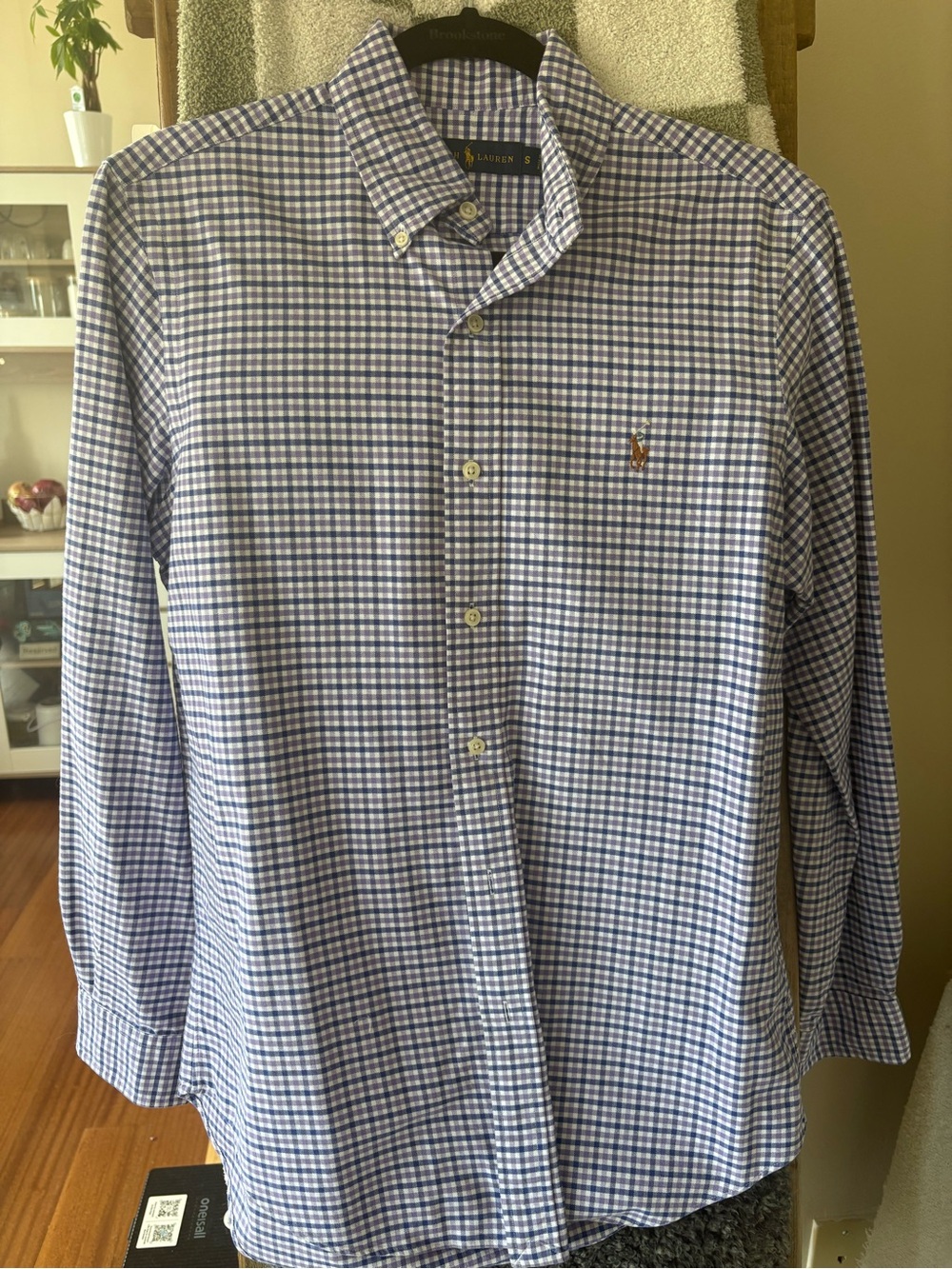 Ralph Lauren Blue purple and White Gingham Button-Down Shirt